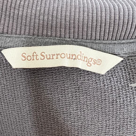 Soft Surroundings 1/4 Snap Gray Long Sleeve Asymmetric Pullover Sweater Top S SM - Picture 5 of 6